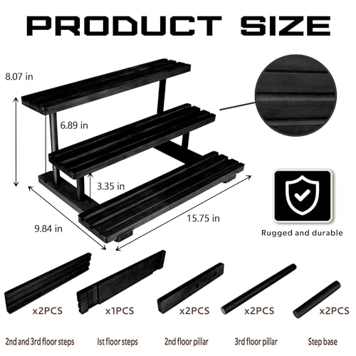 DEDC Premium 3-Tier Wooden Graded Card Display Shelf