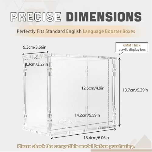 DEDC Professional Acrylic Display Case for TCG Booster Boxes