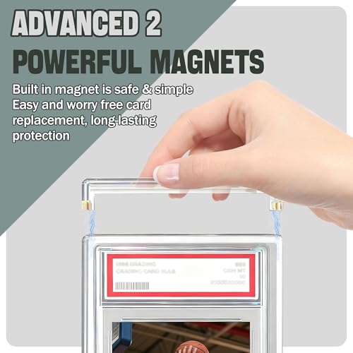 DEDC Premium Magnetic Acrylic Display Case for PSA Graded Cards