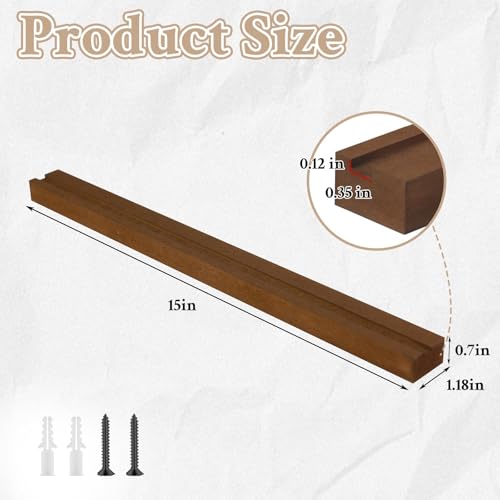 DEDC Premium Wood Grain Wall-Mounted Trading Card Display Ledge