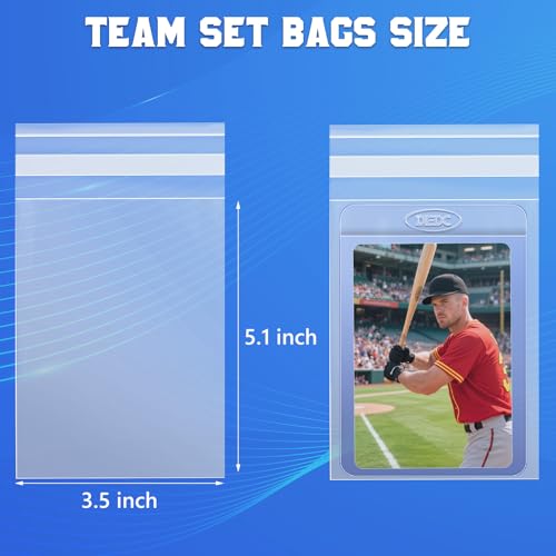 DEDC Premium Resealable Team Bags for Graded Trading Cards
