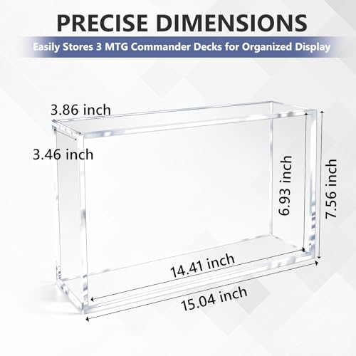 DEDC Premium Acrylic Display Case for TCG Commander Decks