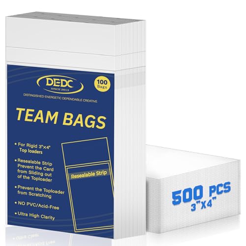 DEDC Professional Resealable Team Bags for Trading Cards