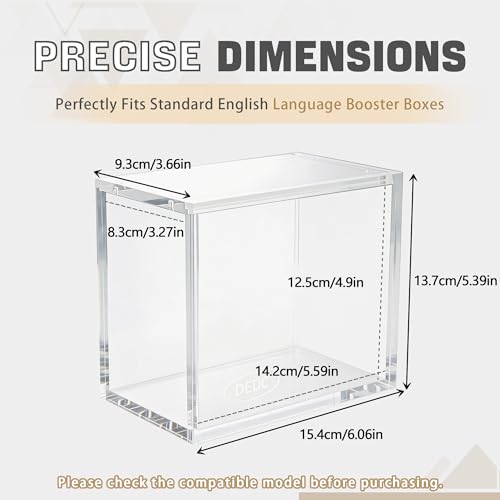 DEDC Premium UV-Protective Acrylic Display Case for Trading Card Sealed Products