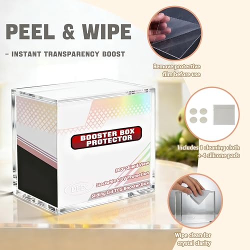 DEDC Premium UV-Protective Acrylic Display Case for Trading Card Sealed Products