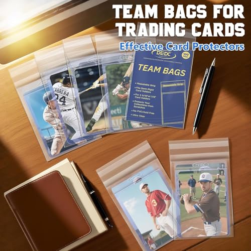 DEDC Premium Resealable Team Bags for Graded Trading Cards