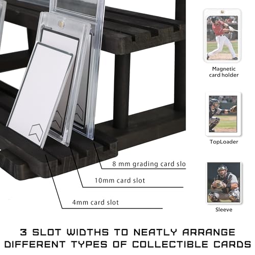 DEDC Premium 3-Tier Wooden Graded Card Display Shelf
