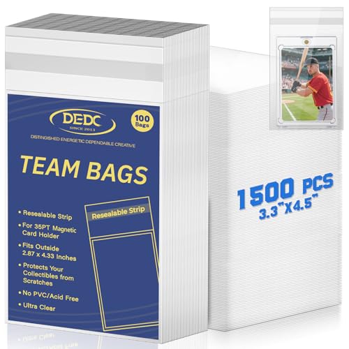 DEDC Professional Grade Resealable Team Bags for Magnetic Card Holders