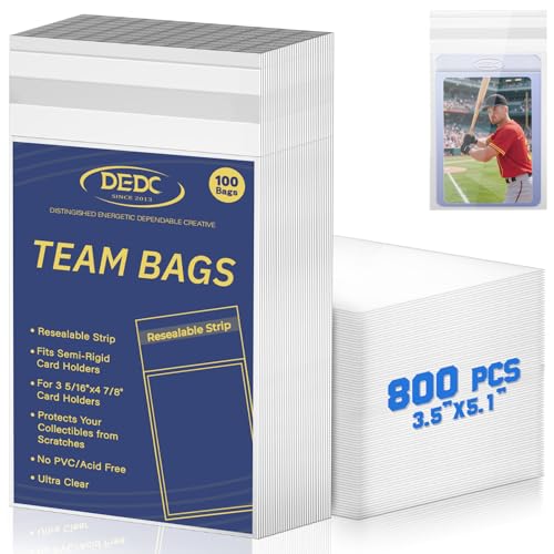 DEDC Premium Resealable Team Bags for Graded Trading Cards