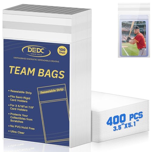 DEDC Premium Resealable Team Bags for Graded Trading Cards
