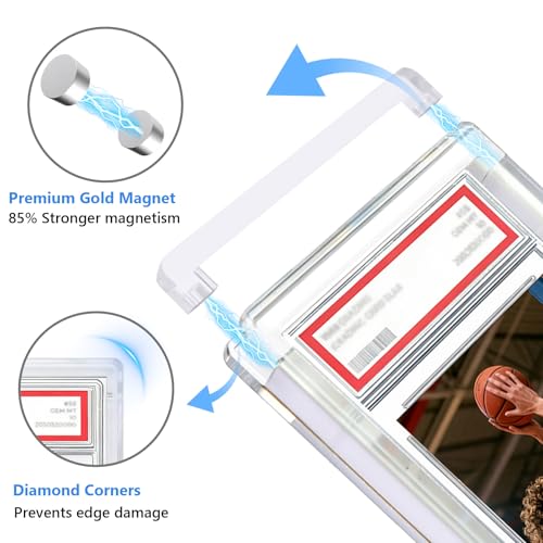 DEDC Premium Magnetic Acrylic Display Case for PSA Graded Cards