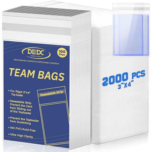 DEDC Professional Resealable Team Bags for Trading Cards