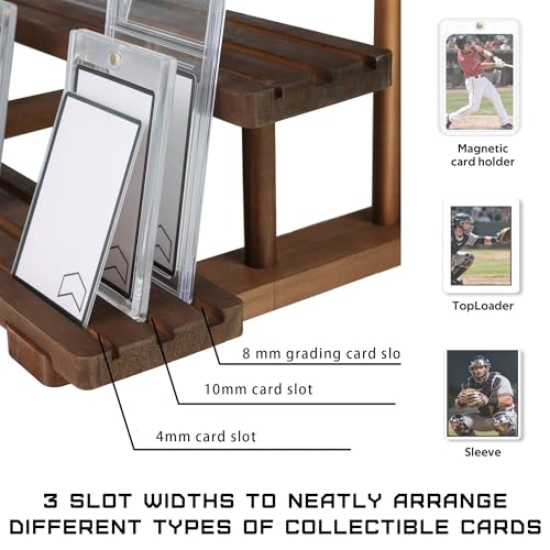 DEDC Premium 3-Tier Wooden Graded Card Display Shelf