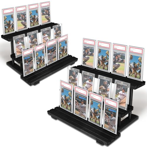 DEDC Premium 3-Tier Wooden Graded Card Display Shelf
