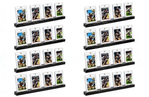 DEDC Premium Wood Grain Wall-Mounted Trading Card Display Ledge