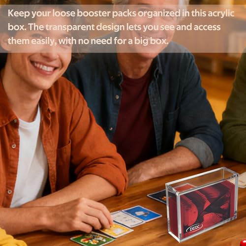 DEDC Premium Acrylic Display Case for Trading Card Booster Packs