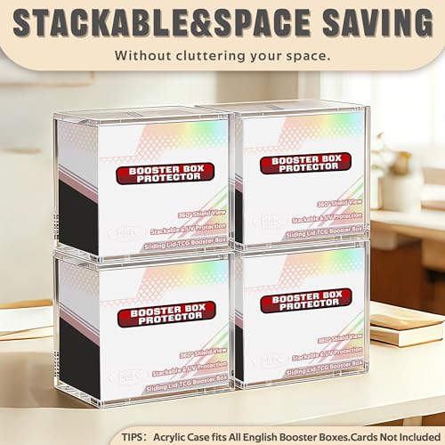 DEDC Premium UV-Protective Acrylic Display Case for Trading Card Sealed Products
