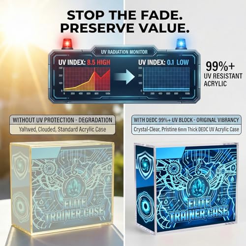 DEDC Premium UV-Protective Acrylic Display Case for Trading Card Sealed Products